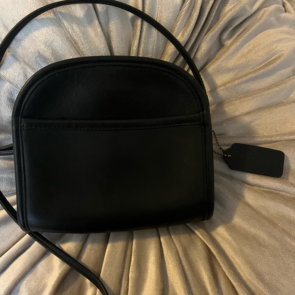 Coach Abbie Minimalist Purse Black Leather Crossbody Bag Vintage